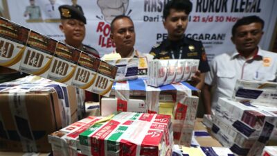 Satpol PP Banda Aceh dan Bea Cukai Sita 43 Ribu Batang Rokok Illegal
