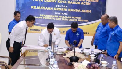 Perumdam Tirta Daroy dan Kejaksaan Negeri Banda Aceh Tanda Tangan MoU