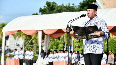 Pj Sekda Wahyudi Inspektur Upacara HUT ke-78 PGRI