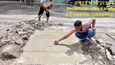 Cegah Kecelakaan, Dinas PUPR Banda Aceh Perbaiki Jalan Milik Provinsi