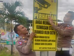 Ditlantas Polda Aceh Pasang Papan Rambu Peringatan ETLE di Sejumlah Traffic Light