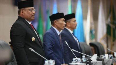 Pj Gubernur Hadiri Paripurna Penetapan 4 Pimpinan DPRA Periode 2024-2029