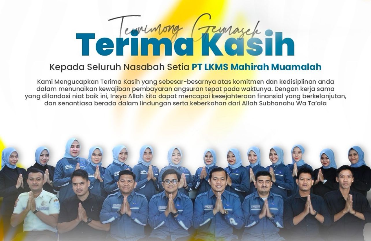 Foto bersama Plt Direktur Utama LKMS Mahirah Muamalah, Dr (C) Mufied Alkamal, S.Sos.I, SE, ME bersama jajaran LKMS Mahirah Muamalah Syariah.