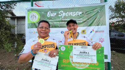 Aminullah/Wahyudi Juara Open Tournament Tenis Wali Kota Cup HUT ke-80 TNI di Lhokseumawe