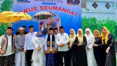 FOTO BERSAMA: Ketua Umum IKABA Banda Aceh Aminullah Usman didampingi Istri Nurmiaty AR, bersama Tgk Habibi Nawawi, Ketua DPRK Aceh Barat Siti Ramazan, para panitia dan undangan perhelatan akbar IKABA 2026. (Foto: Wandi)