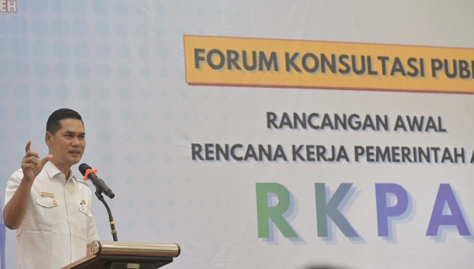 Sekretaris Daerah Aceh, M. Nasir, secara resmi membuka Forum Konsultasi Publik terhadap Rancangan Awal Rencana Kerja Pemerintah Aceh (RKPA) Tahun 2027 yang berlangsung di Hotel Grand Nanggroe, Rabu (8/4/2026).
