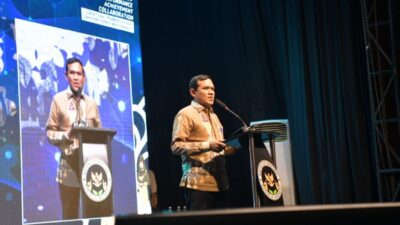Wakil Gubernur Aceh, Fadhlullah, menghadiri kegiatan Sinergi Ekonomi Kerakyatan dalam rangka mendukung Program Makan Bergizi Gratis (MBG) pasca bencana yang berlangsung di Banda Aceh, Kamis (16/4/2026).