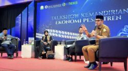 Plt Kadis Pendidikan Dayah Aceh, Muhsin, S.Pd.I., M.Pd.I., saat menjadi narasumber pada talkshow Kemandirian Ekonomi Pesantren yang diselenggarakan Bank Indonesia di Gedung AAC Prof. Dayah Dawood USK, Banda Aceh, Senin (27/4/2026).