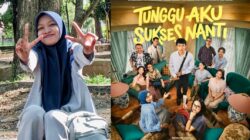 FOTO: Mahasiswa Prodi Pendidikan Bahasa Indonesia, Universitas Syiah Kuala, Ellychiea Putri dan Poster Film Tunggu Aku Sukses Nanti.